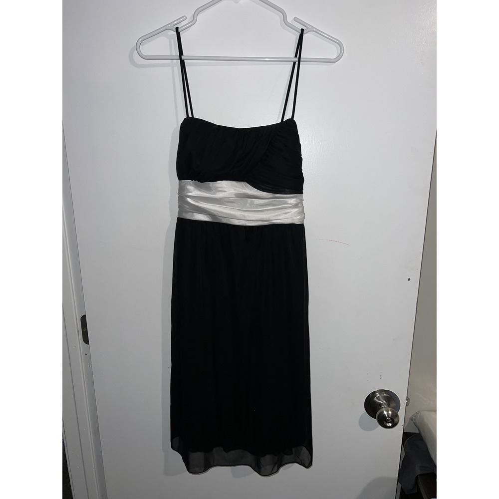 Intrigue Black and White Spaghetti Strap Cocktail Dress Size Medium